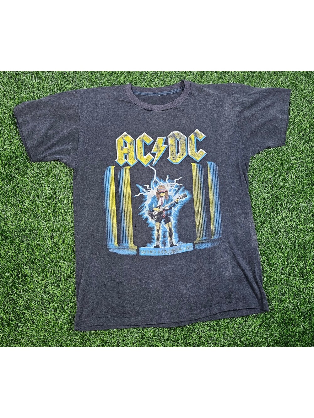 AC DC Who Made Who tour 1986 World Tour T shirt black Size Medium